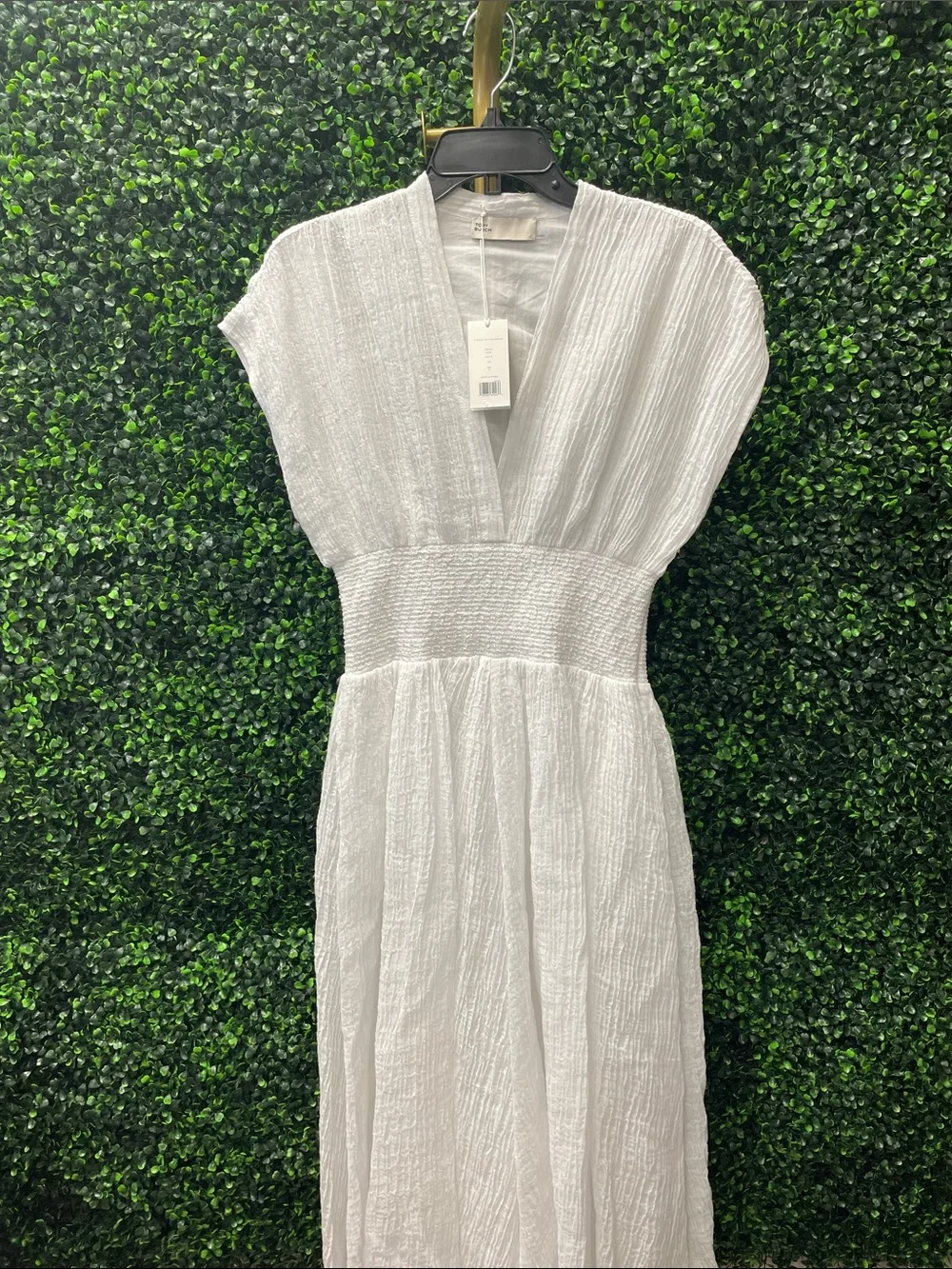 Linen And Cotton Midi Dress - White -NWT -S